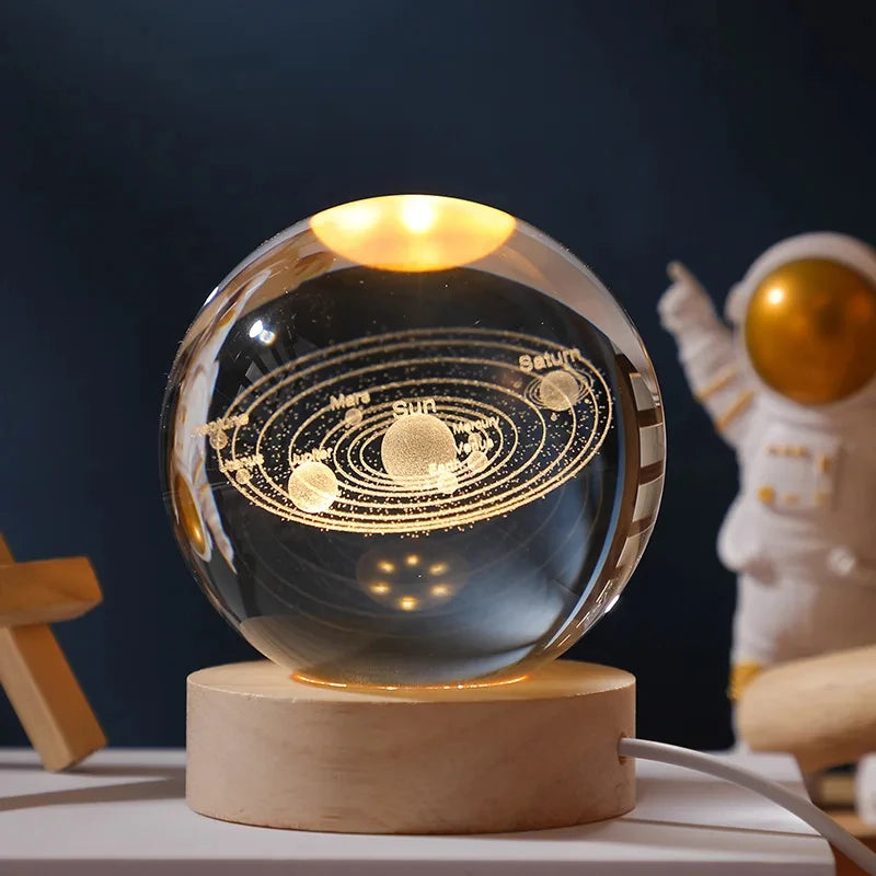 3D Kristall Licht Kugel  Sonnensystem